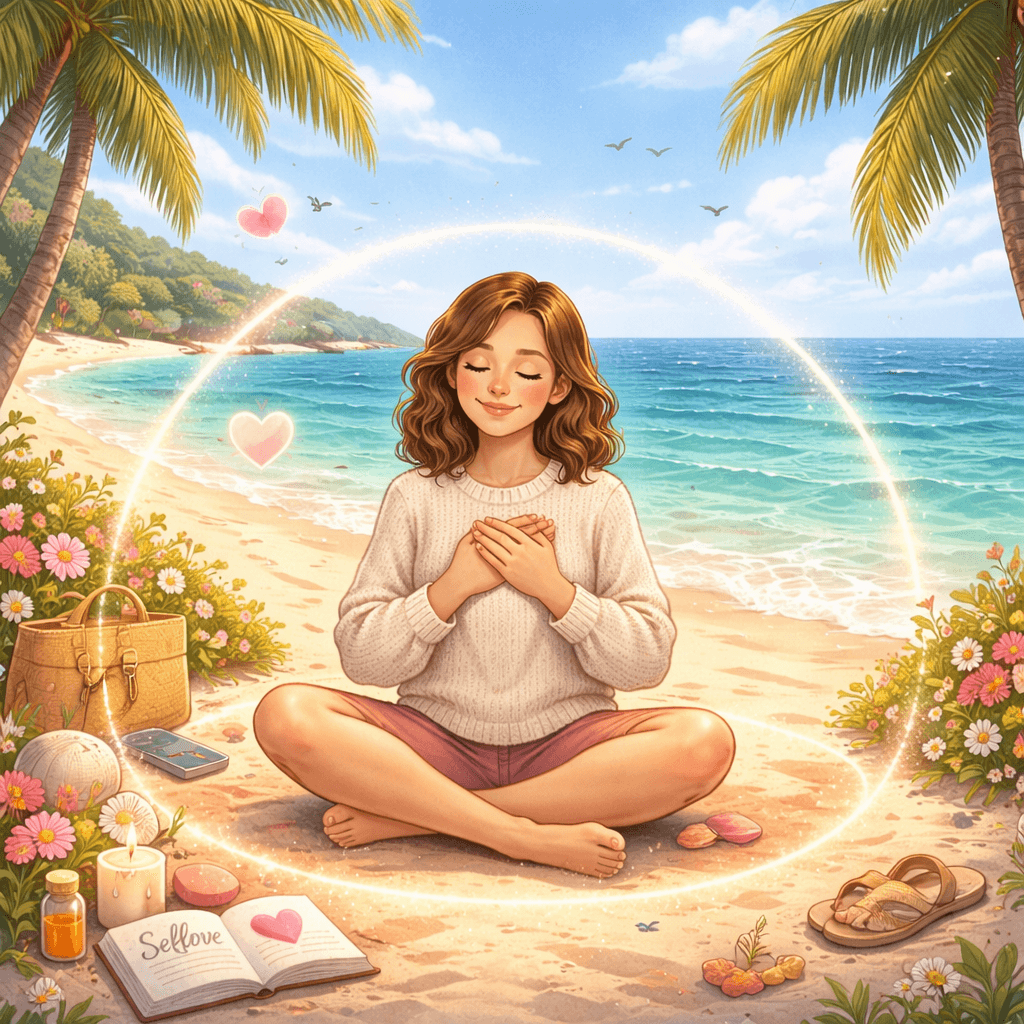 Zelfliefde op het stand met journal